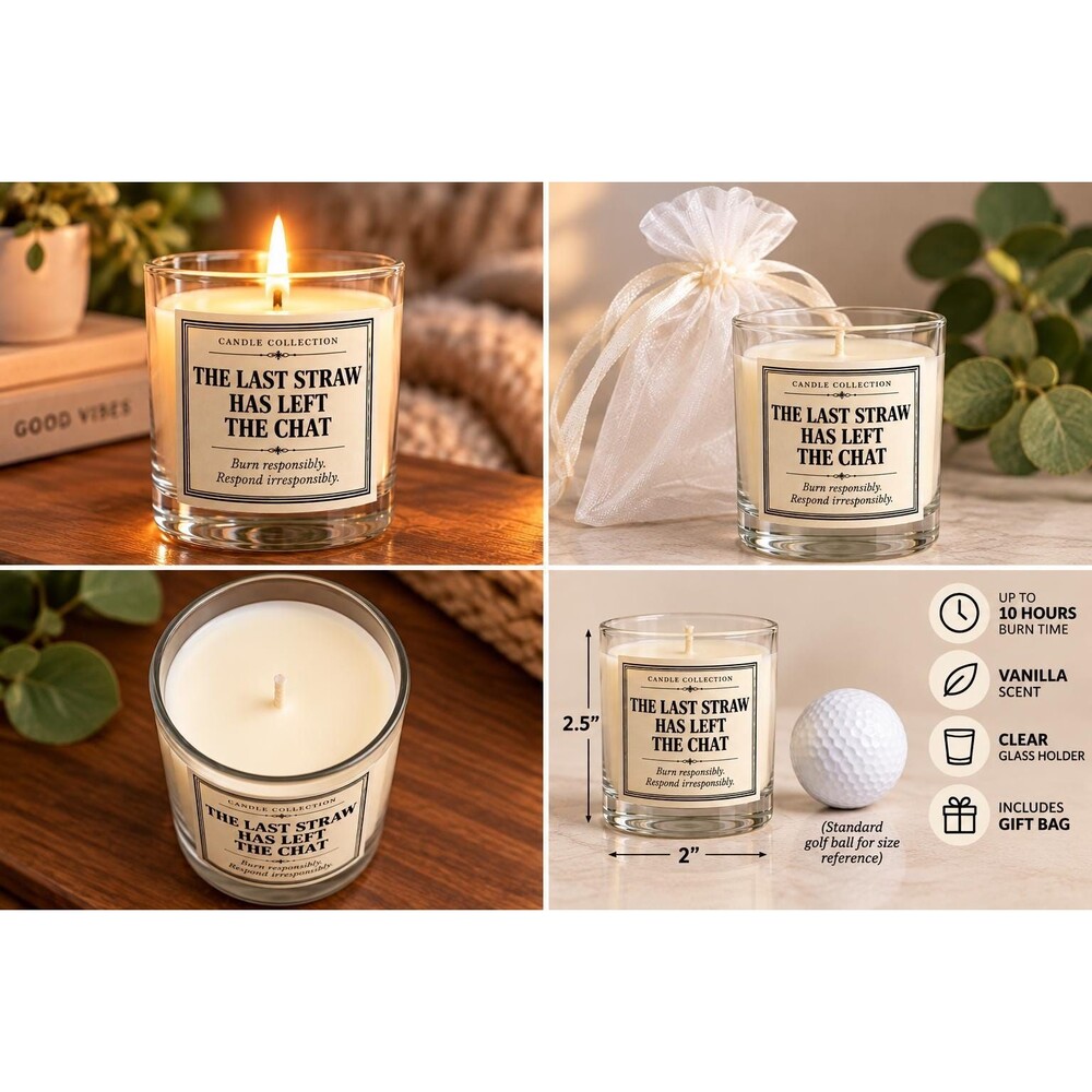 Its Fine. Im Fine. Vanilla Scented Candle Glass Vase with Gift Bag - Picture 3 of 5